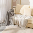 Gradient pineapple grid knit blanket bedroom tasseled throw