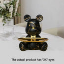 Graffiti bear figurine with gold tray living room storage sculpture