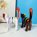 Graffiti cat desk storage statue black & white living room decor