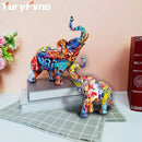 Graffiti resin elephant sculpture living room art figurine