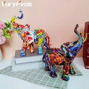 Graffiti resin elephant sculpture living room art figurine