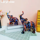 Graffiti resin elephant sculpture living room art figurine