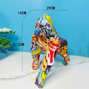 Graffiti street art gorilla sculpture living room resin decor