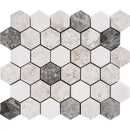 Granada Blend Polished Hexagon Marble Mosaics 10 3/8x12