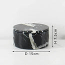 Grand antique black & white marble storage jar kitchen nut bowl