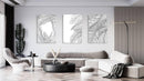 Graphic Leaves Pattern Set of 3 Prints Modern Wall Art Modern Artwork