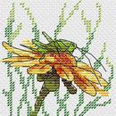 Grasshopper on Coneflower SM-622 Counted Cross Stitch Kit