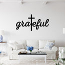 Grateful Cross Script Metal Wall Art – Christian Faith Inspirational Home Decor