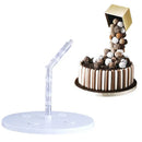 Gravity defying white cake stand support structure kitchen baking tool