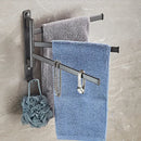 Gray aluminum swivel towel hanger bathroom folding metal rack