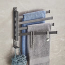 Gray aluminum swivel towel hanger bathroom folding metal rack