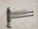 Gray aluminum swivel towel hanger bathroom folding metal rack