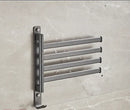 Gray aluminum swivel towel hanger bathroom folding metal rack