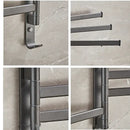 Gray aluminum swivel towel hanger bathroom folding metal rack