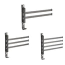 Gray aluminum swivel towel hanger bathroom folding metal rack