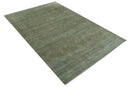 Gray And Beige Traditional Oushak Design 5.8x8.6 Hand Knotted Wool Area Rug