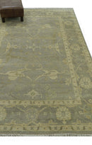 Gray And Beige Traditional Oushak Design Hand Knotted 5.6x8.6 wool area rug