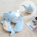 Gray and black penguin cute plush animal neck pillow bedroom travel