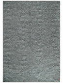 Gray and Charcoal Geometrical Bricks Design Hand carved Texture Hand Knotted 10x14 Wool and Silk Area Rug