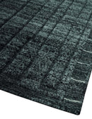 Gray and Charcoal Hand Knotted Carved Texture Stripes Design wool Area Rug