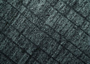 Gray and Charcoal Hand Knotted Carved Texture Stripes Design wool Area Rug