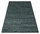 Gray and Charcoal Hand Knotted Carved Texture Stripes Design wool Area Rug