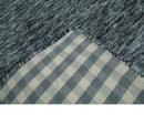 Gray and Charcoal Modern Solid Hand Tufted Natural Wool Area Rug
