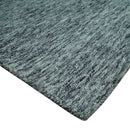 Gray and Charcoal Modern Solid Hand Tufted Natural Wool Area Rug