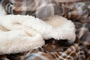 Gray and Chestnut Plaid Plush Throw