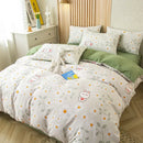 Gray and mustard floral green leaf print bedding set bedroom decor