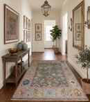 Gray and Pink 5x8, 6x9, 8x10, 9x12, 10x14 and 12x15 Wool Traditional Persian Silver Hand knotted Oushak Area Rug