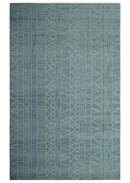 Gray and Silver 5x8 Stripes Design Hand Knotted wool and Art Silk Area Rug