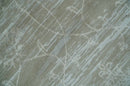 Gray and Silver Ikat Design 6x9 Hand knotted Wool and Viscose Area Rug