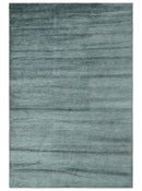 Gray and Silver Modern Abstract Hand Knotted 6x9 Wool and Viscose Area Rug