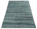 Gray and Silver Modern Abstract Hand Knotted 6x9 Wool and Viscose Area Rug