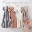 DecorBites™ Bowknot Coral Velvet Microfiber Hand Towels: Soft, Quick Dry, Absorbent Cleaning Cloth