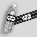 Gray Black Birthday Water Bottle Labels