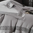 Gray & black egyptian cotton hotel bedding set bedroom geometric embroidery