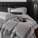 Gray & black egyptian cotton hotel bedding set bedroom geometric embroidery