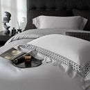 Gray & black egyptian cotton hotel bedding set bedroom geometric embroidery