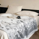 Gray butterfly jacquard imitation mink fur blanket bedroom throw