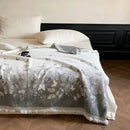 Gray butterfly jacquard imitation mink fur blanket bedroom throw
