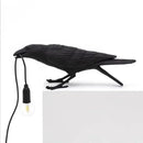 Gray ceramic lively bird resin table lamp for bedroom