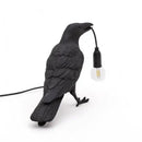 Gray ceramic lively bird resin table lamp for bedroom