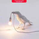 Gray ceramic lively bird resin table lamp for bedroom
