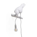 Gray ceramic lively bird resin table lamp for bedroom