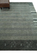 6x8 Gray And Charcoal Striped Wool Hand Woven Southwestern Lori Gabbeh Rug