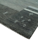 6x8 Gray And Charcoal Striped Wool Hand Woven Southwestern Lori Gabbeh Rug
