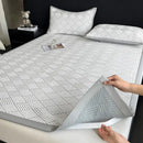 Gray cooling ice bean mesh quilted mattress pad bedroom bed mat