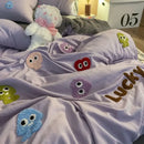 Gray cotton cartoon towel embroidery bedding set bedroom decor